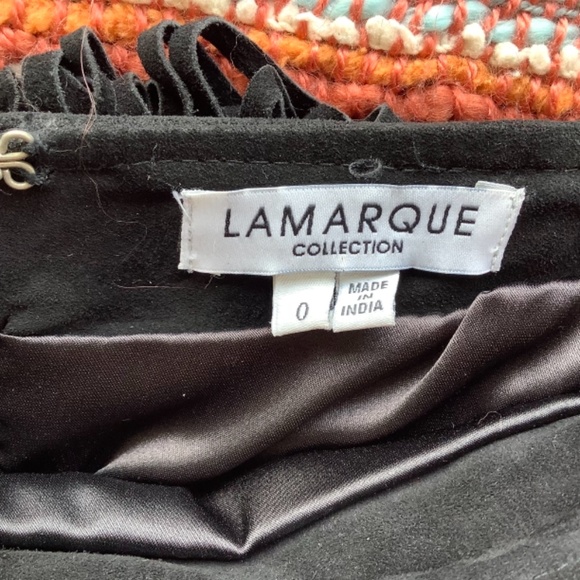 Lamarque suede fringe tiered skirt size S - Picture 5 of 7